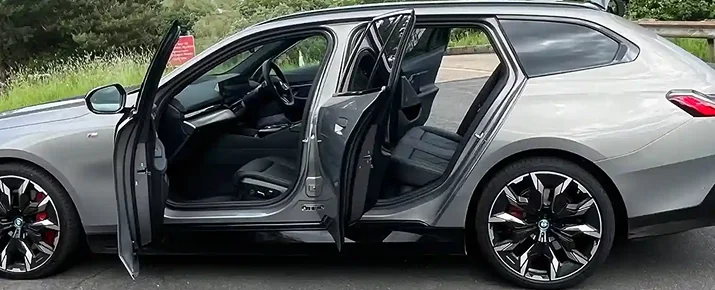 BMW i5 chauffeur UK executive electric saloon for private travel