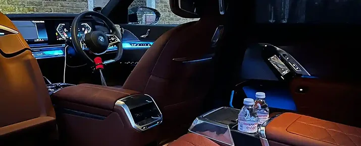 BMW i7 chauffeur UK luxury electric executive saloon for private travel