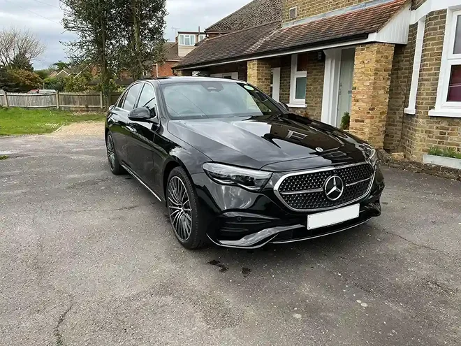 Luxury chauffeur car on a UK road