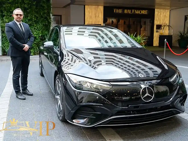 Luxury chauffeur car on a UK road