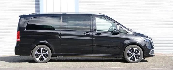 Mercedes EQV chauffeur UK luxury electric vehicle for group and VIP travel