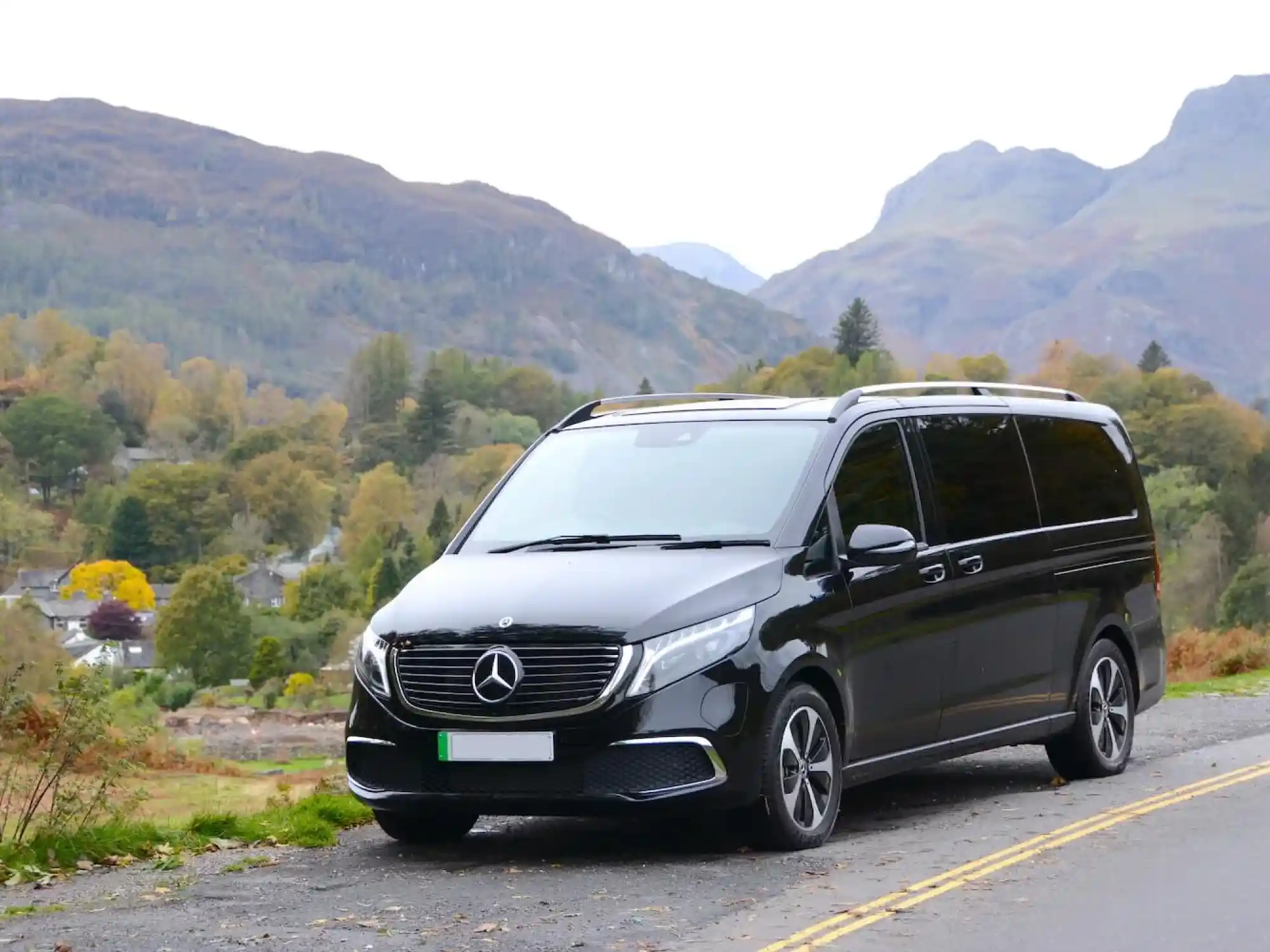 Luxury chauffeur car on a UK road