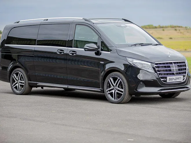 Luxury chauffeur car on a UK road