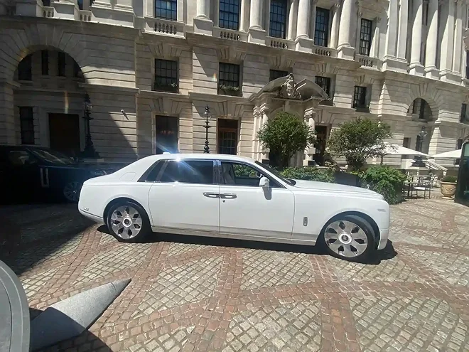 Luxury chauffeur car on a UK road